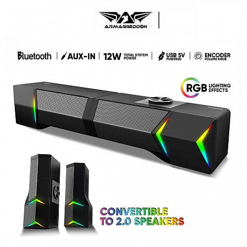 Armaggeddon X-Bar 2 Detachable Gaming Stereo SoundBar Armaggeddon X-Bar 2 Detachable Gaming Stereo SoundBar